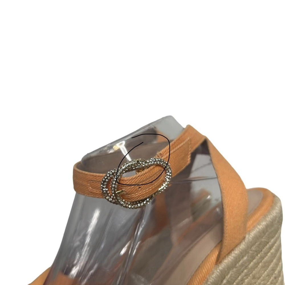 Stuart Weitzman Mango Orange Summer Jute Espadrille Wedge Sandal Women’s Size 9 - Picture 15 of 15